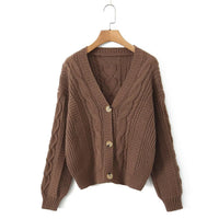 Autumn Fashion New Soft Glutinous Button Long-sleeve Cardigan Sweater
