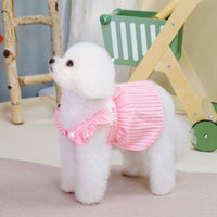 Pet Puppy Vertical Stripe Clothes Princess Dress