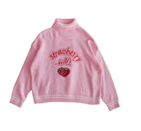 Strawberry pink soft girl sweater
