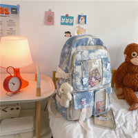 New Backpack High School Simple Forest Nylon Student Schoolbag