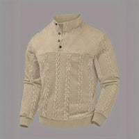 Retro Casual Stand-up Collar Four-button Pullover Hoodie