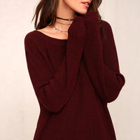 Womens Backless Knitted Sweater With A Deep V-Neck In The Back