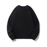 Men's Autumn Leisure Coat Cotton Terry Long-sleeved Sweater Street Solid Color Round Neck Sweater