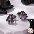 Halloween Spider Skull Stud Earrings