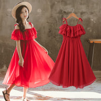 Girls' Dress With Suspenders And Big Skirt