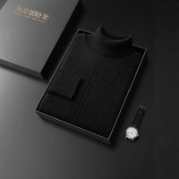 Thickened Turn-Down Collar Thermal Crewneck Cashmere Base Layer Sweater Plus-Size Knitted Pullover