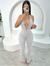 Halter Slim Fit Lace-up Backless Sexy Hot Girl Jumpsuit Women