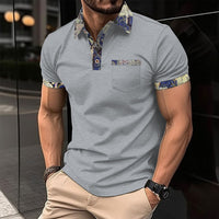 Youth Waffle Color Matching Pocket Short Sleeve