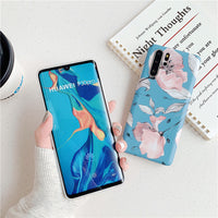 Flower frosted leaf phone case