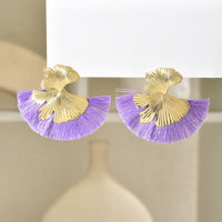 Luxury Retro-chic Fan-shaped Statement Earrings With Geometric Tassels