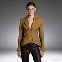 New Stylish Slim-Fit Waist-Cinching Suit Jacket