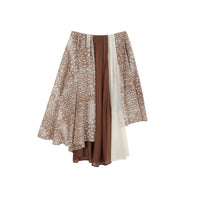 Irregularly Dyed Chiffon Patchwork Skirt For Women