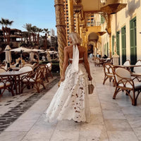 Lace Hollow-Out Crochet Halter Neck Backless Dress