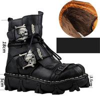 Trendy Men's Large Leather Casual High Top Martin Boots