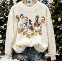 New Christmas Cute Pet Series Crewneck Hoodie With Printed Designs