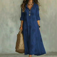 Printed Loose-fit Casual Robe Dress