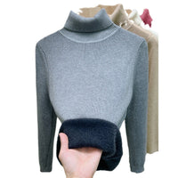 Fleece-lined Thickened Autumn And Winter Turtleneck Sweater Slim Fit Warm