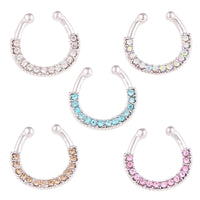 5-color Diamond U-shaped Fake Nose Ring Personality Perforation-free Nose Ring
