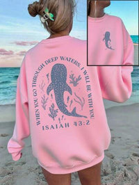 Women's Casual Simple Heart-Printed Loose-Fitting