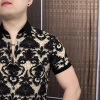 Men's Summer Casual Collar Printed POLO Shirt