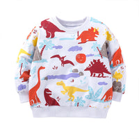 Boy's Long-sleeved Baby Top Cotton Dinosaur Children's Hoodie