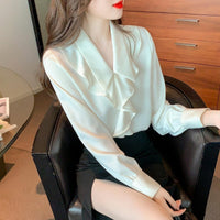 Ladies Chiffon Blouse Long Sleeve Base Shirt