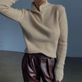 Retro Breasted Half Turtleneck Pullover Base Sweater