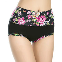 Women's High Waist Plus Size Printed Cotton Underwear