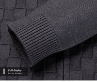 Mens Slim-fit Casual Sweater With A Stand-up Collar And Zipper