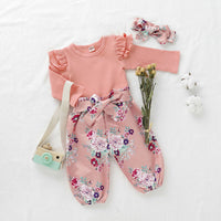 Pure color girls suit