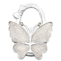Glossy Frosted Big Butterfly Bag Hook With Inner Folding Ladies