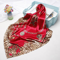 Small Square Towel European And American Printed Leopard Print Headscarf