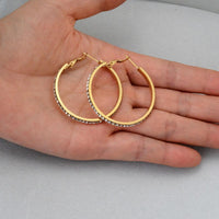 Womens Large High-end Stainless Steel Inlaid Earrings With A Premium Look