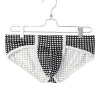 U Raised Pouch Plaid Briefs For Men