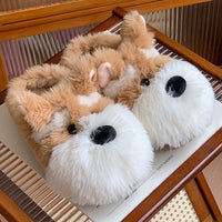 Cartoon Schnauzer Puppy Cotton Slippers Men And Women
