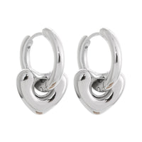 Star And Moon  Heart-shaped Earrings