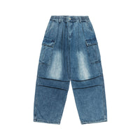 Season New Washed Fried Flower Denim Trousers