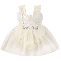 Baby Girl Smocking Sling Butterfly Mesh Baby's Gown