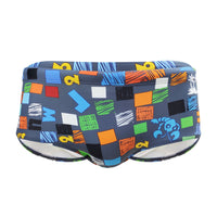 Men's Hand-painted Graffiti Fun Square Letter Small Boxer Swimming Trunks