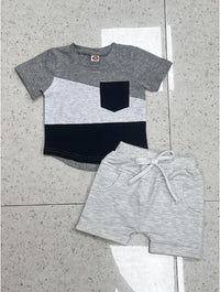 Stitching Short Sleeve Infant Children's Suit