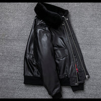 Pure First Layer Cowhide Leather Plus Cotton Flight Suit