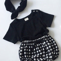 Summer Unisex Baby Round Neck Short Sleeve T-shirt Versatile Half Sleeve Pants Bulky Underpants Children's Suit