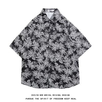 Men's Retro Hong Kong Style Short Sleeve Printed Shirt