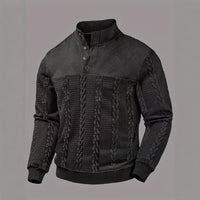 Retro Casual Stand-up Collar Four-button Pullover Hoodie