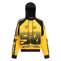 Mottled Distressed Printed Sports Hoodie