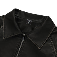 Leather Coat Men's Loose Lapels Vintage