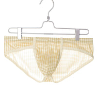 U Raised Pouch Plaid Briefs For Men