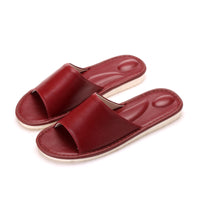 High-end Japanese-style Leather Slippers For Home Usequiet And Perfect For Indoor Wooden Floors