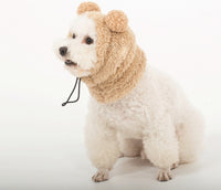 Adjustable Cute Pet Hat With Fur Ball Plush Headgear Cat Hat Thermal And Windproof