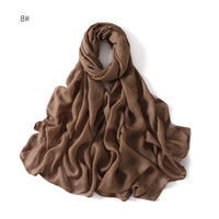 Solid Color Wide-brimmed Cotton And Linen Monochrome Scarf Veil